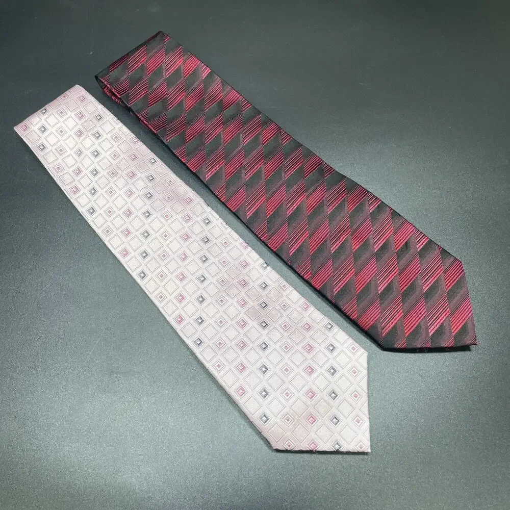 Karako Mens Silk Necktie 7pc Extra Long 62 Inch Wide Geometric Striped Assorted
